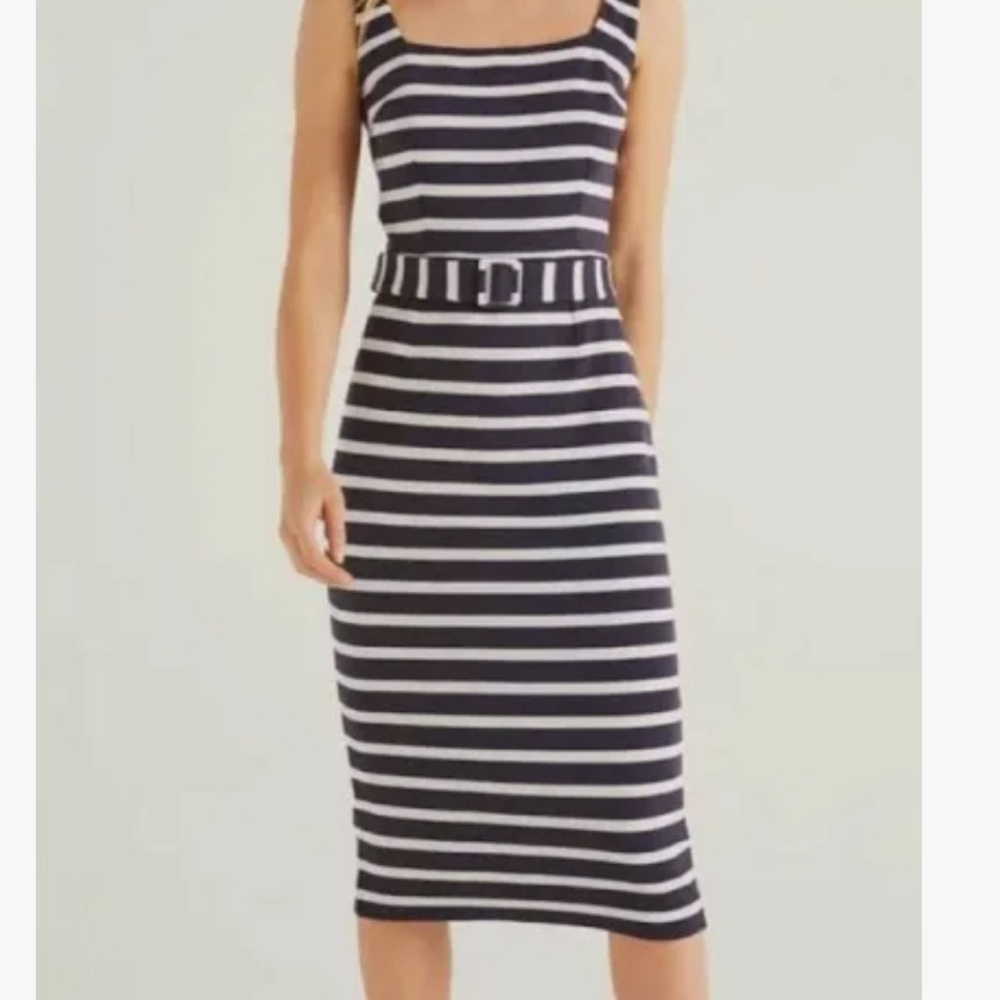 BODEN navy and white midi dress - 2